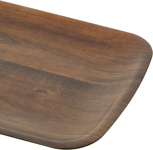 Miniatura 3 de Carlisle FoodService Products Epicure - Bandeja rectangular de plástico, 13.875 x 7.75 pulgadas, grano de madera oscuro