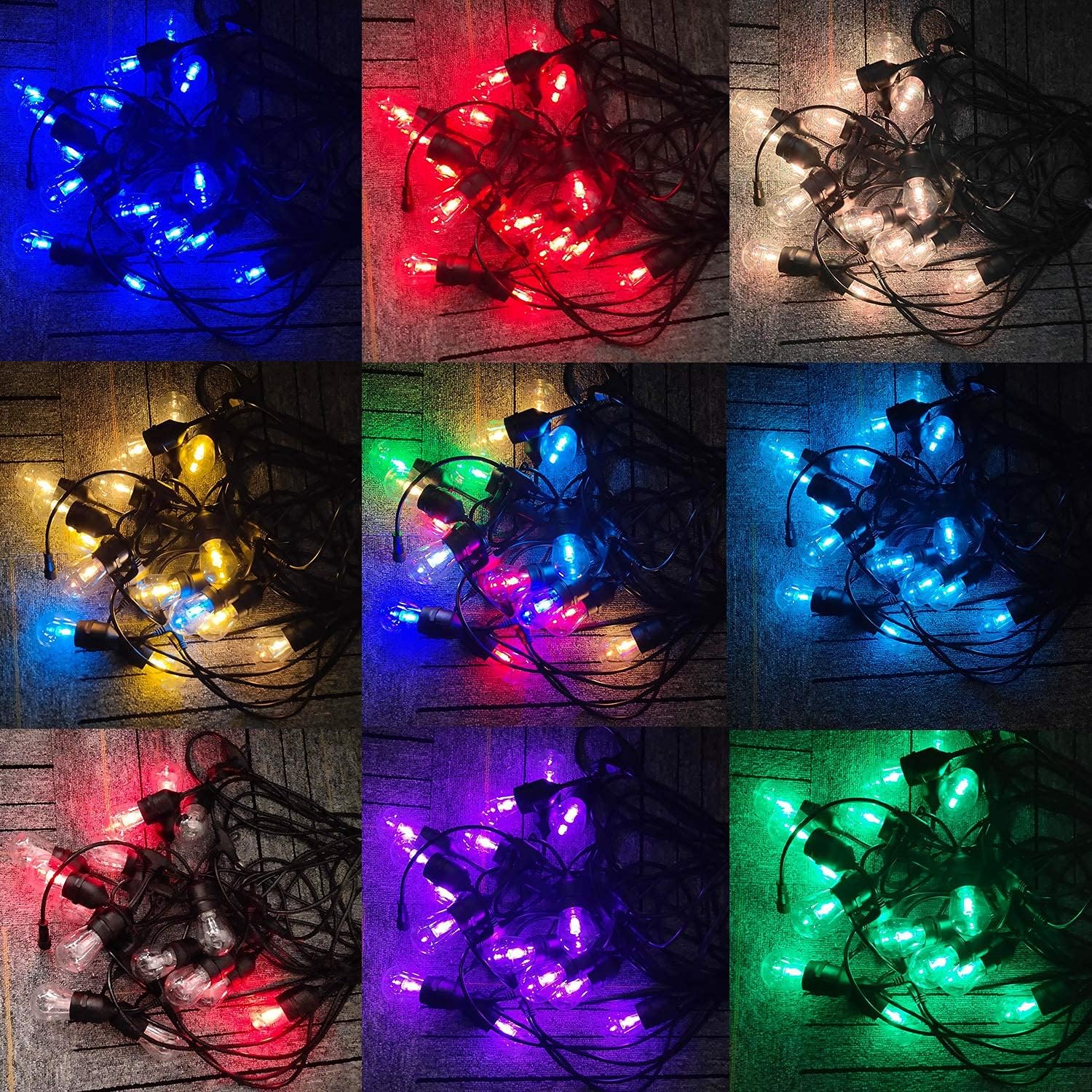 Frее Shірріng оƒƒеr iMartine Outdoor Led String Lights Color Changing Patio Lights 48FT Waterproof RGB Dimmable Backyard Light 15+2 Shatterproof Edison Bulbs with Remote, for Cafe Party Garden Indoor