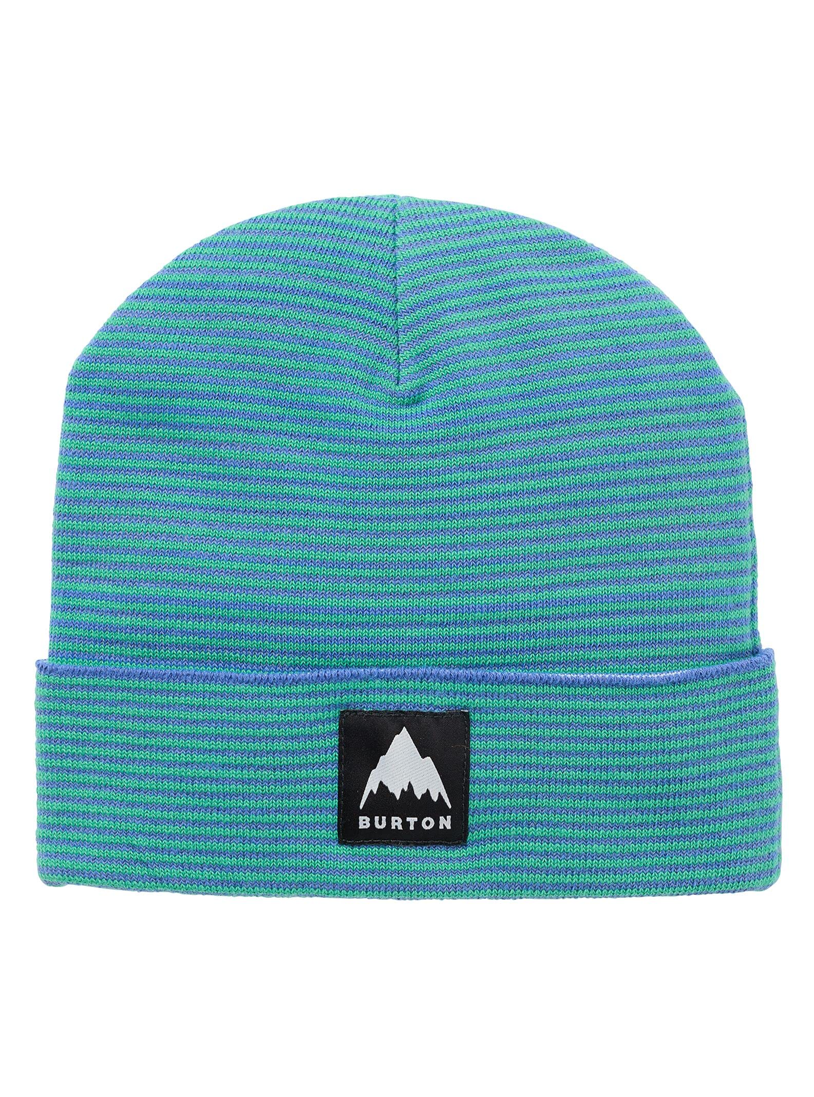 Kids' Recycled Stripe Beanie, Amparo Blue/Clover Green, One Size