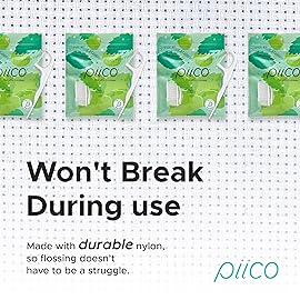 Piico Xylitol Floss Picks, 100 Count - Unbreakable, Shred-Resistant, Resealable, Unique Flavored Dental Flossers for Adults, Portable