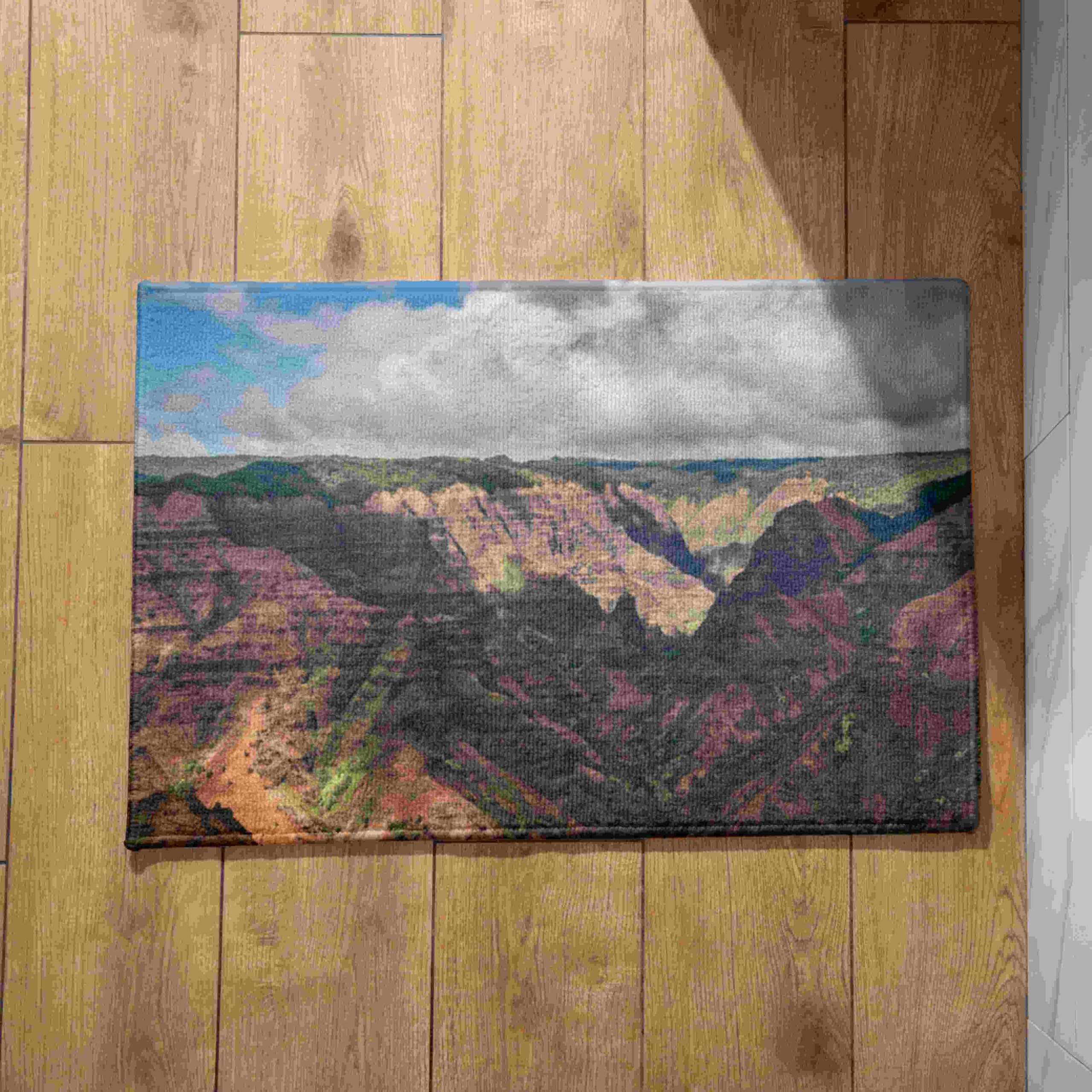 Tapis de hall d'entrée forêt CEVAN pour une ambiance naturelle et fun