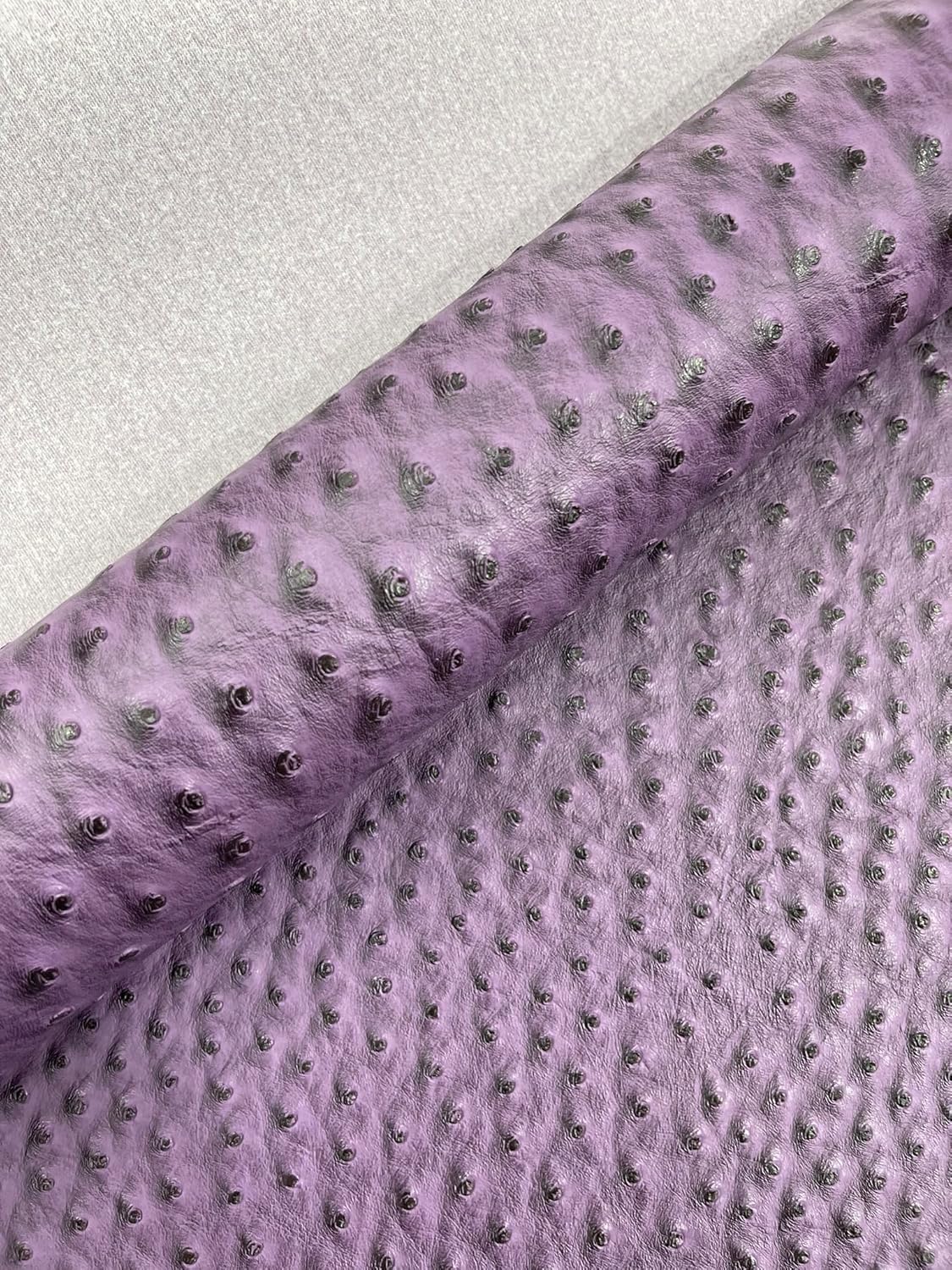 New Creations Fabric & Foam Inc, Classic Ostrich Upholstery Vinyl Fabric/Faux Leather Accessories Crafting Apparel Upholstery Vinyl Fabric 54" Wide. (Passion Purple, (36" X 54"))