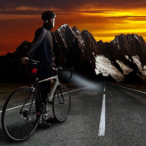 Vista 6 de Wakeman Outdoors - Faro delantero LED para bicicleta, luz frontal para bicicleta, lámpara de manillar recargable por USB, movilidad de 360°