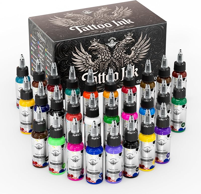 Tuffking Conjunto de Tintas para Tatuagem com 28 Cores, 30 mL Cada
