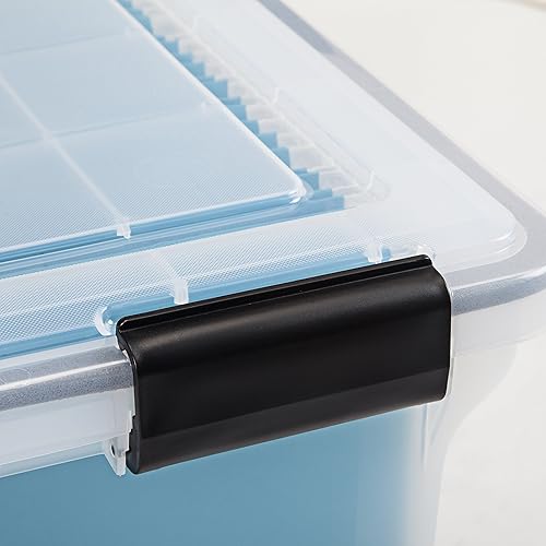 Miniatura 8 de IRIS USA - Caja de almacenamiento de plástico WEATHERPRO de 74 cuartos de galón con tapa duradera y sello y hebillas de cierre seguro, transparente
