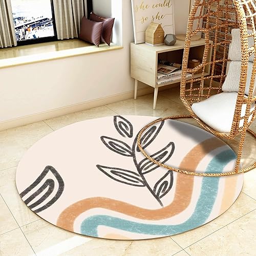 Miniatura 10 de Alfombra de área de Navidad, 4 pies, alfombra redonda de Navidad, alfombra de Navidad para sala de estar, decoración de Navidad, alfombra redonda