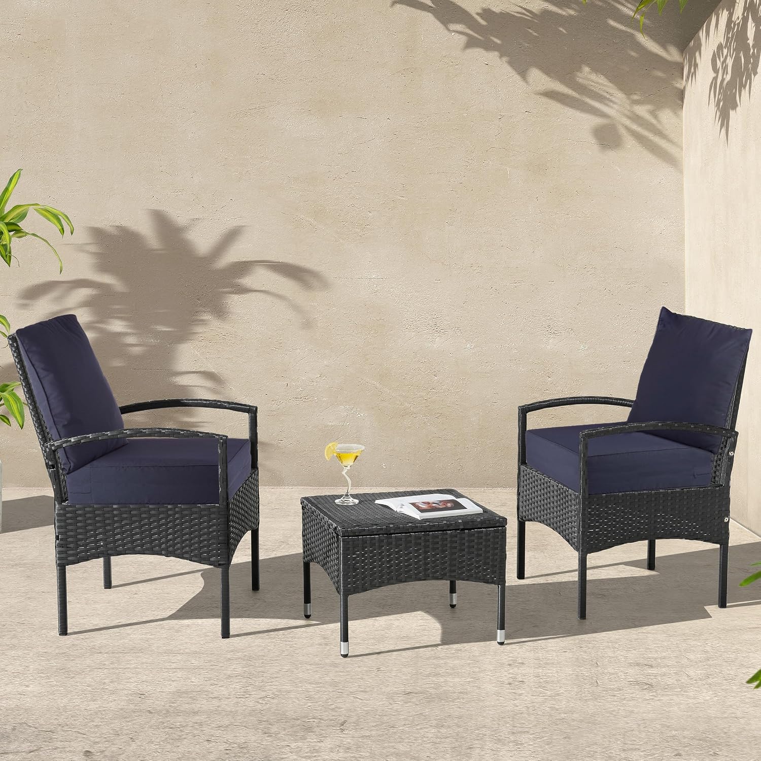 Lavish Home, Navy 24x24 Outdoor Cushions, Standard, 6 Pound