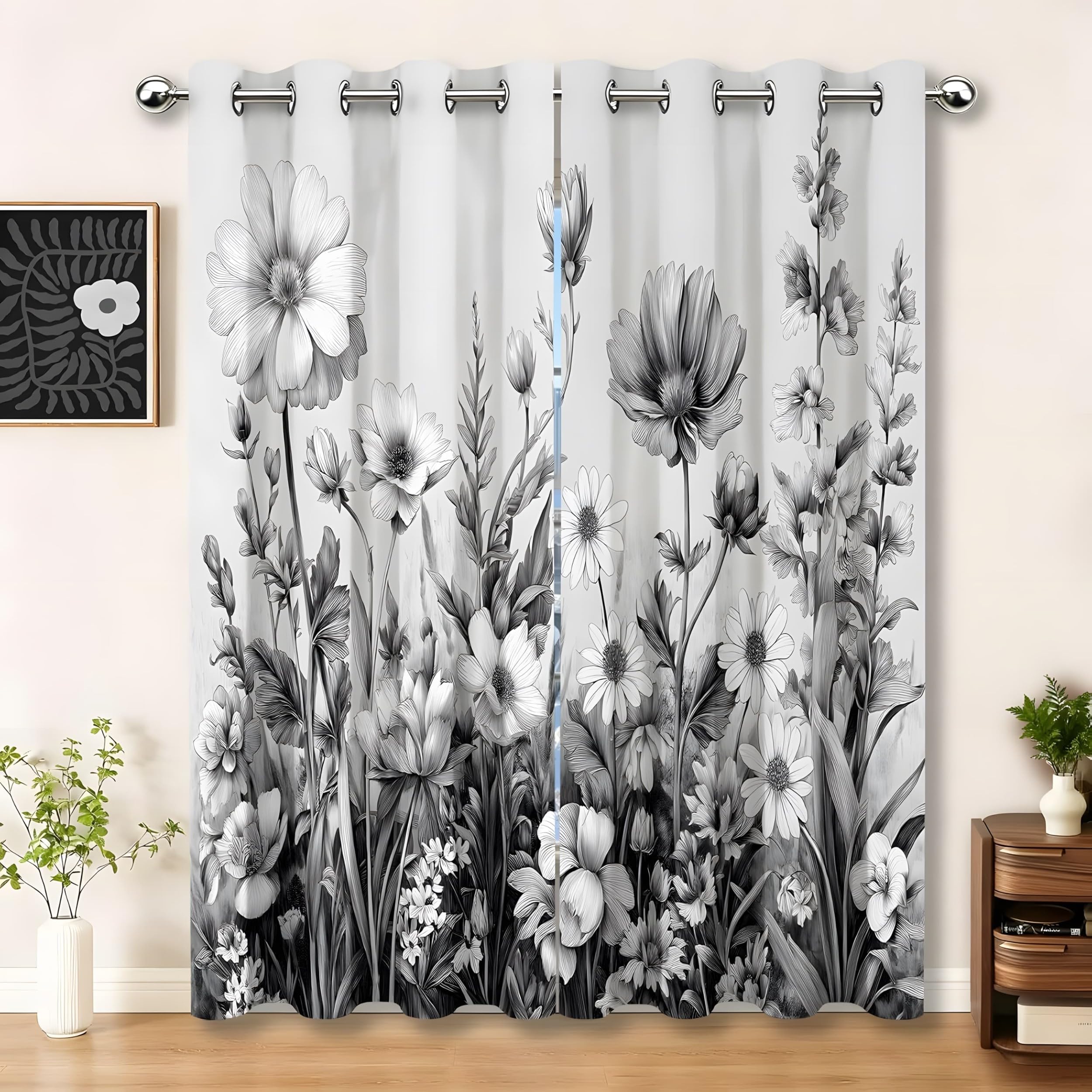 Genérico Izolowane termicznie zasłony zaciemniające 2 sztuki - 140x145cm, szare, dekoracja salonu/sypialni, z pierścieniem do zasłony QA1414