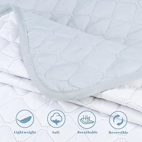 Miniatura 3 de Catalonia Colcha ligera de verano, juego de edredón tamaño Queen, colcha de 3 piezas, 1 edredón y 2 fundas de almohada, patrón gris Dimond, 90 x 96