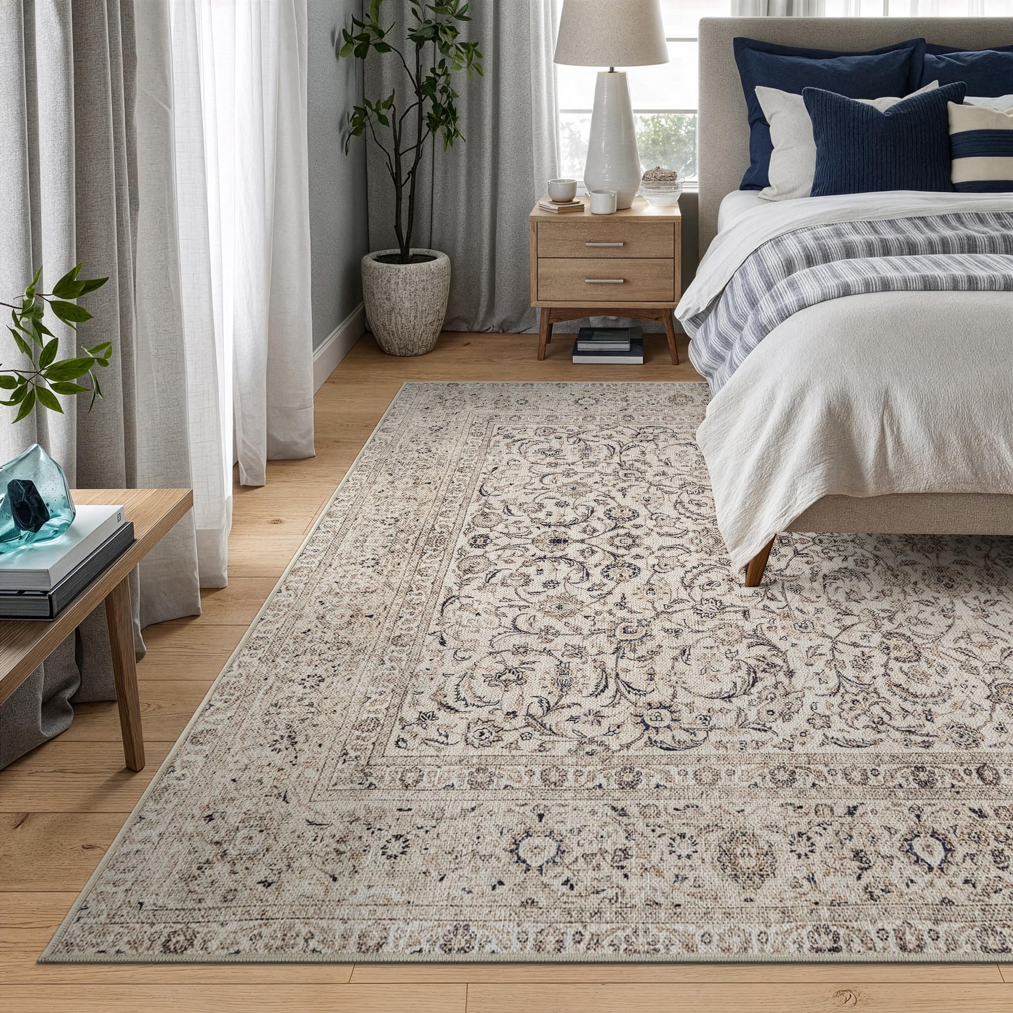 Amazon.com: Bloom Rugs Washable Non-Slip 9' x 12' Rug - Beige/Off