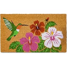 Hummingbird Door Mat 30x17 Inch, Garden Welcome Mat, Spring Coir Doormat