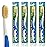 MOUTHWATCHERS Soft Flossing Toothbrushes, Value Pack of 4, Blue, Manual Toothbrush for Adults, Ultra Clean, Good for Sensitive Teeth and Gums, by Dr. Plotka\'s