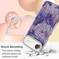 Vista 253 de I-MGAE-IN-AR - Funda diseñada para iPhone 12 y 12 Pro, diseño de mariposa plateada brillante, funda protectora de poliuretano termoplástico, suave