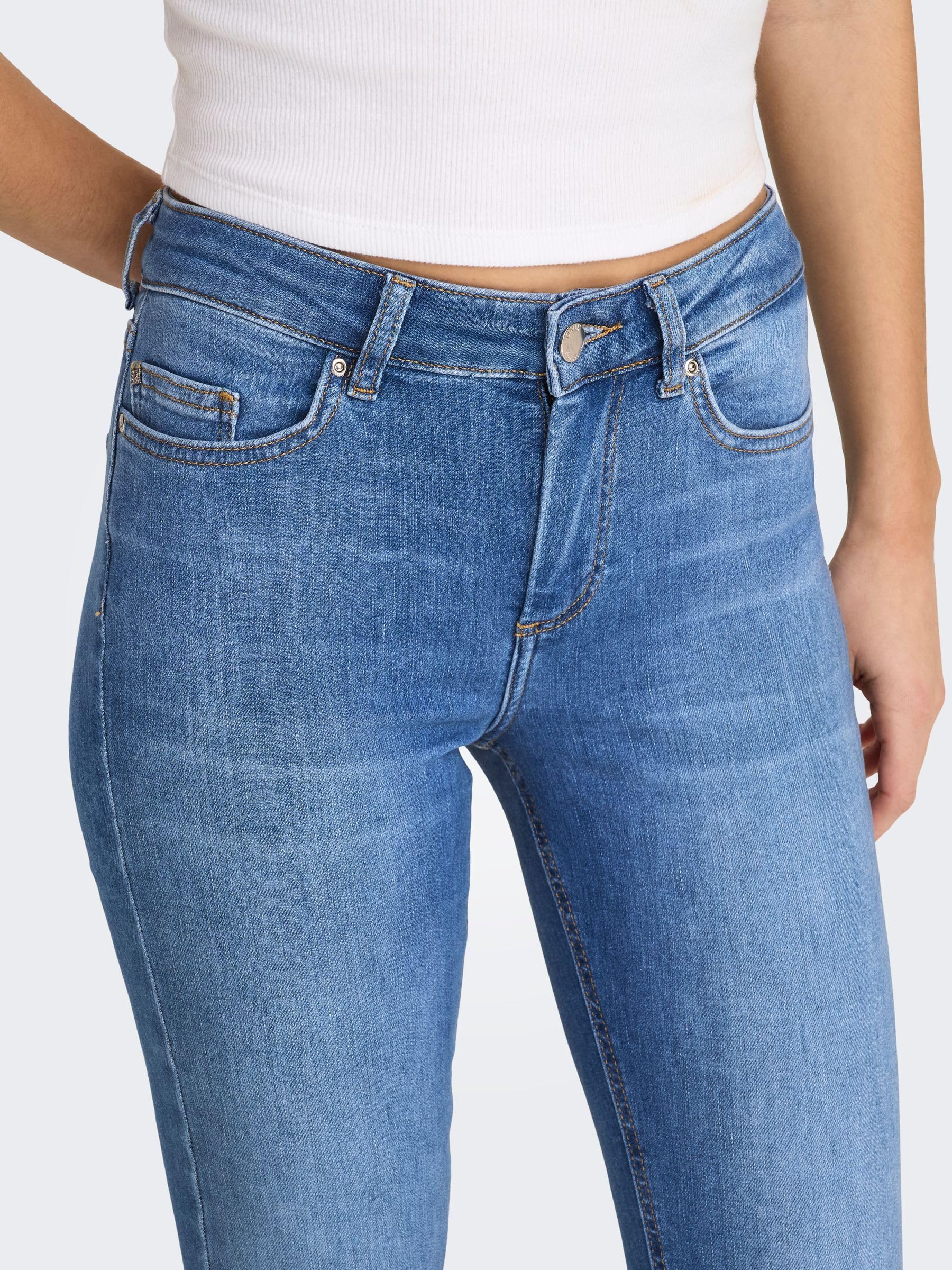 ONLY Women's Onlblush Life Mid Sk DNM Rea1099 Noos Jeans