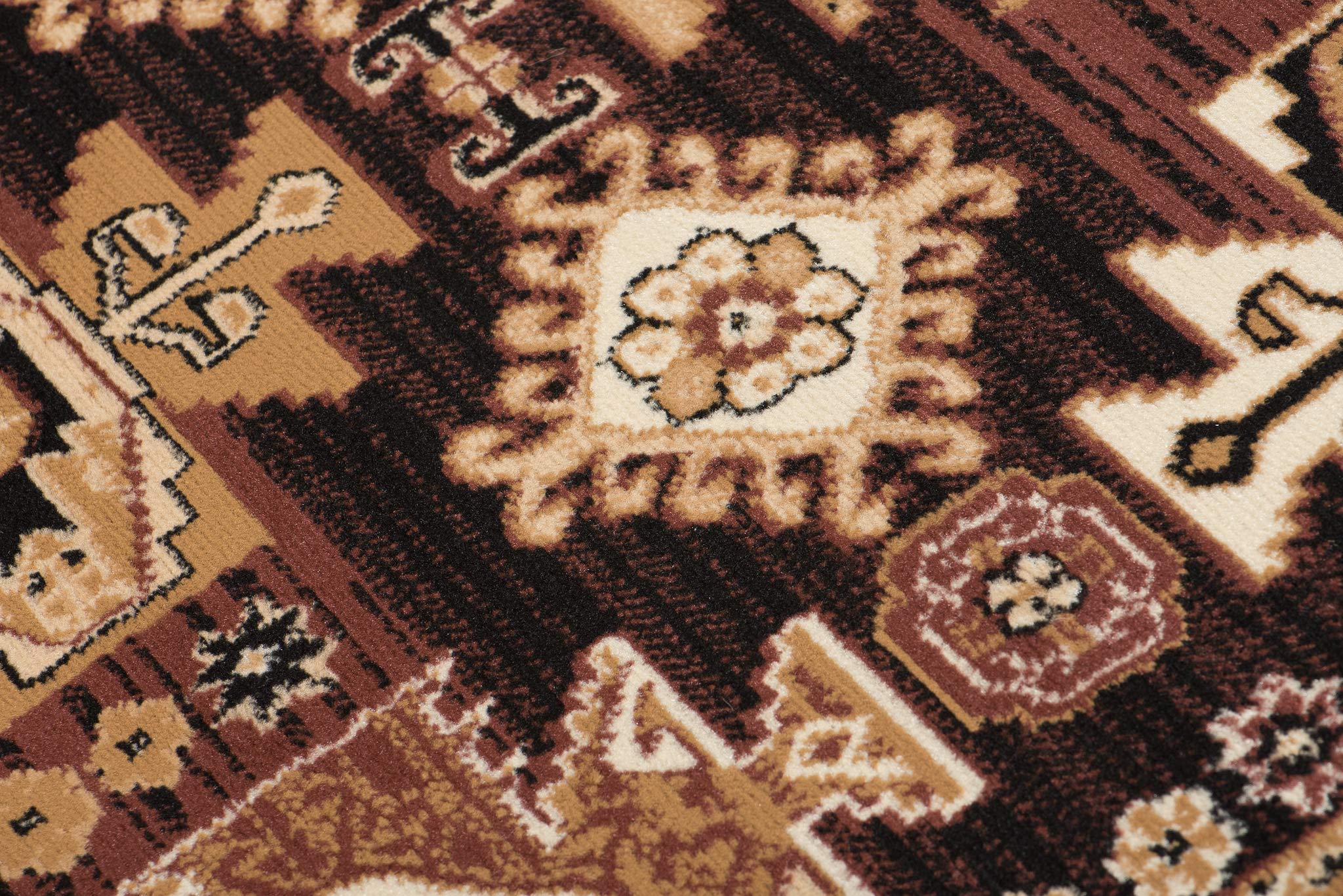 Carpeto Rugs Tappeto Orientale Salotto a Pelo Corto Marrone 140 x 200 cm Classico Persian Design