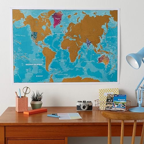 Miniatura 2 de Maps International Scratch The World Watercolor Map - Scratch Off World Map Poster - Most Detailed Cartography - 33 x 23