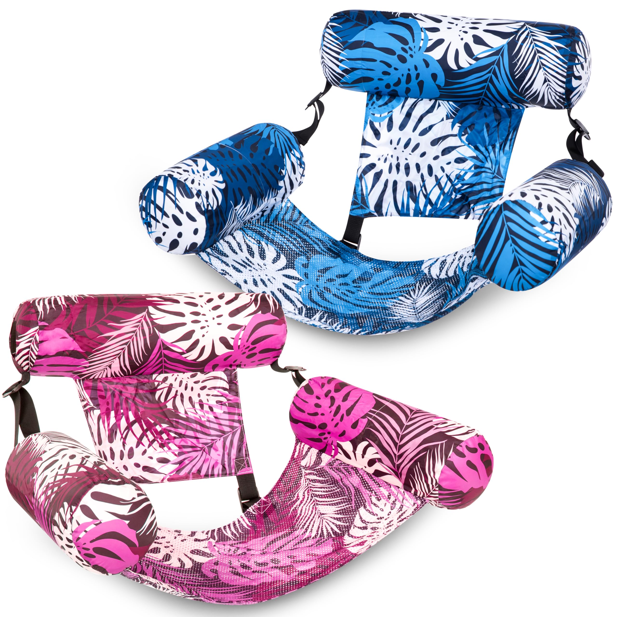 SLOOSH Inflatable Pool Floats Adult,2 Packs Floating Lounge Chairs,Blow up Pool Noodles for Adult Heavy Duty,Floating Chair for Party Summer Water Beach Lake Fun
