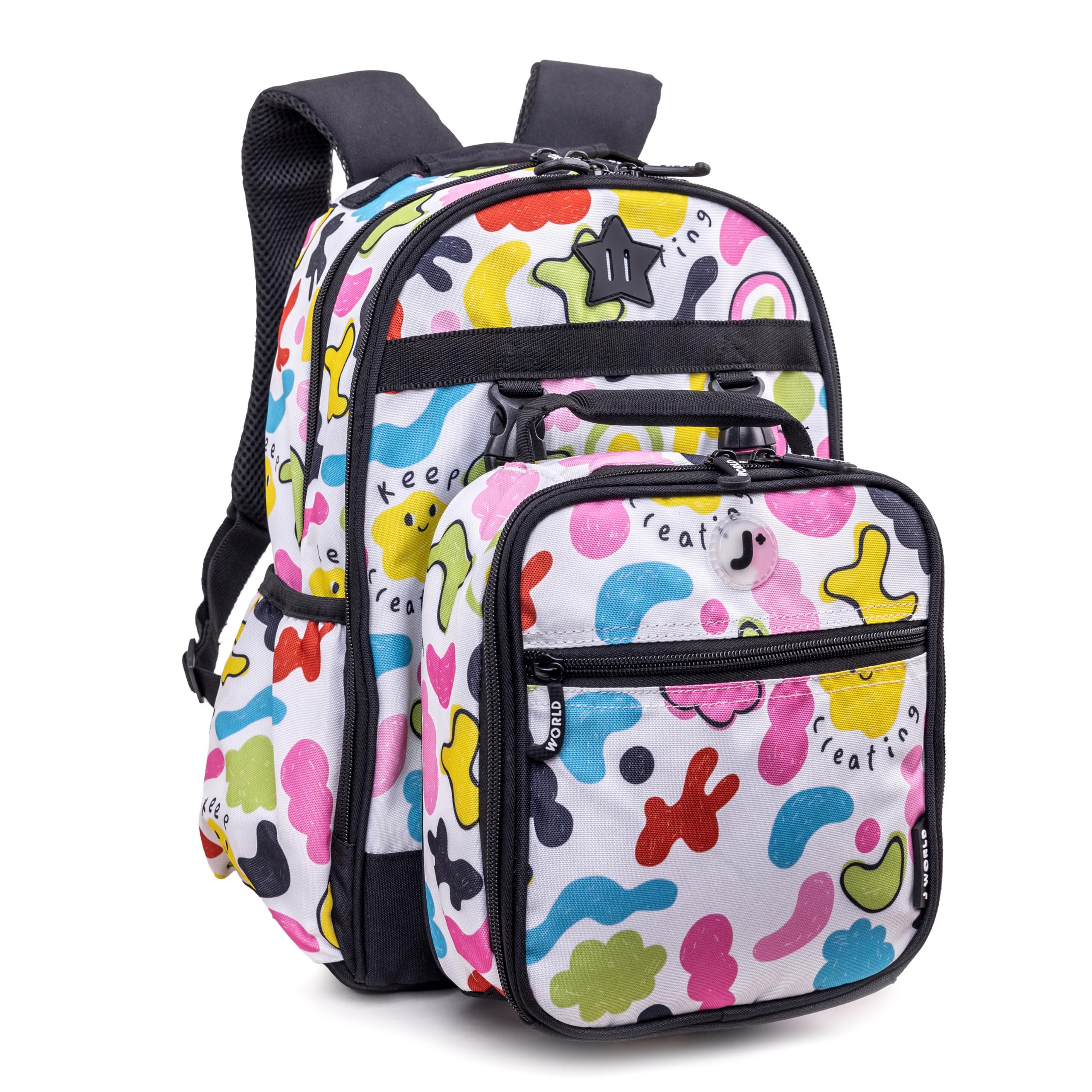J World Duet Kids Backpack & Lunch Box Set For Boys & Girls Pre-K to Elementary School, Kiddo