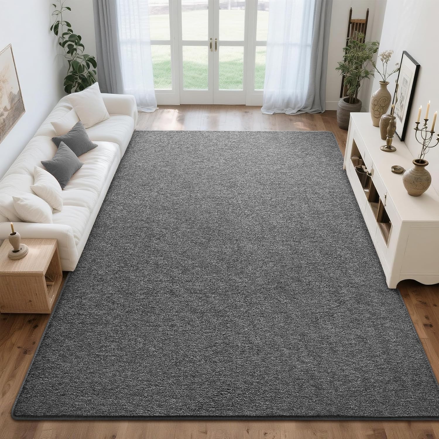 Tepook Soft Area Rug for Living Room Bedroom, 5x7 Dark Grey Rug Memory Foam Carpets, Washable Modern Indoor Non-Slip Minimalist Shag Rugs for Boys Girls Room Dorm Home Decor - Image 2