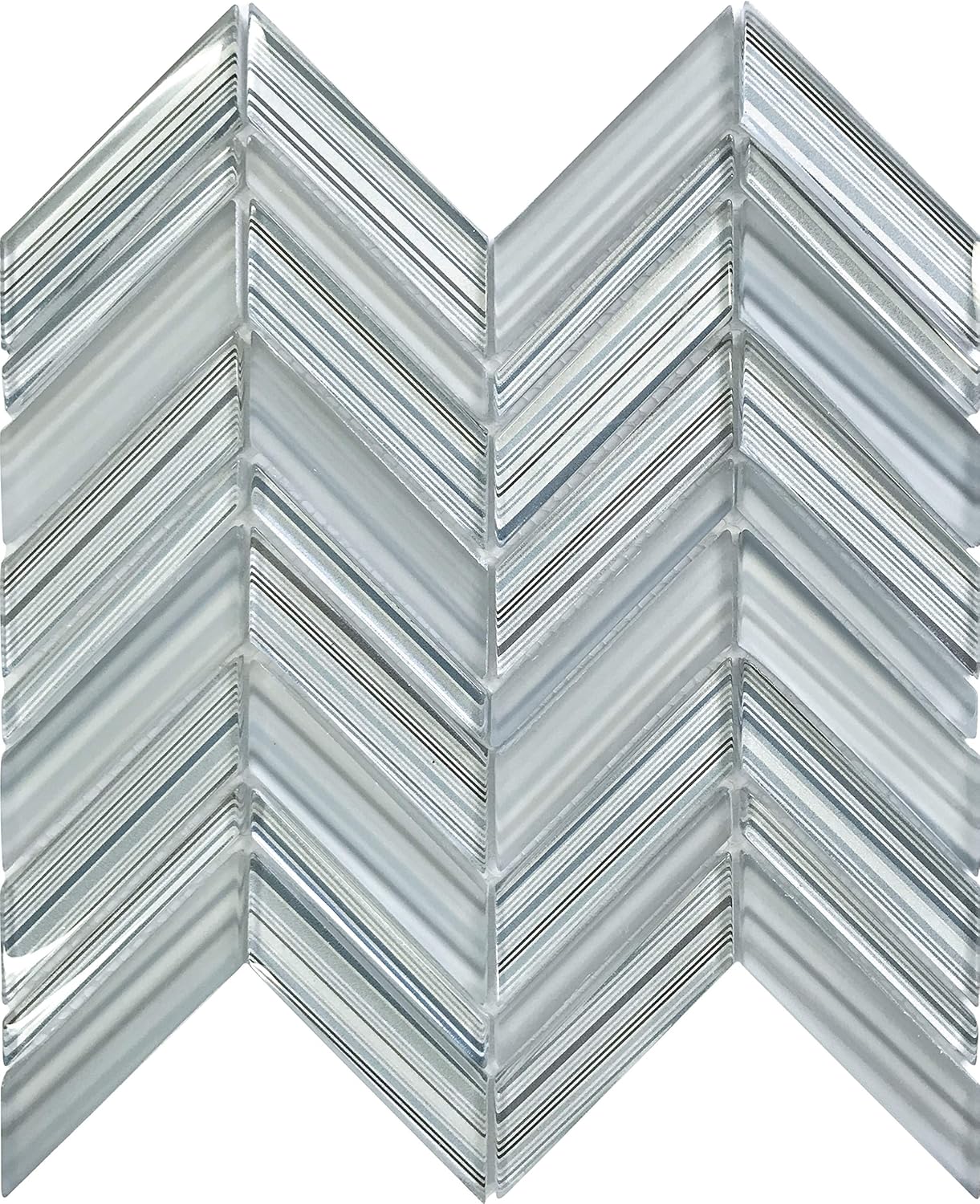 10.4"x10.4" Chevron Glass Mosaic Tile (3.75 Sq ft- Box of 5 Sheets)