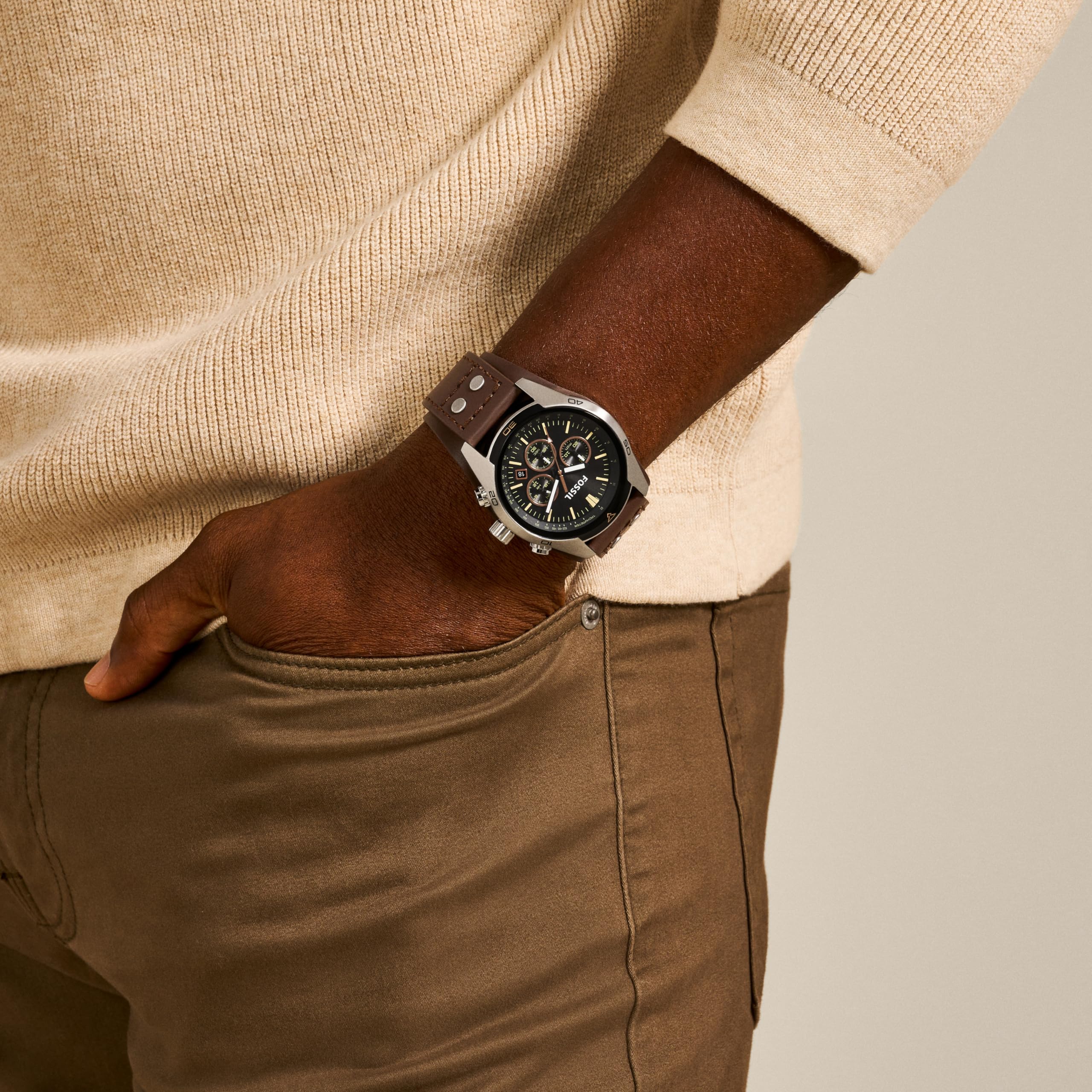 Fossil Reloj para Hombre Coachman, Movimiento cronógrafo de Cuarzo