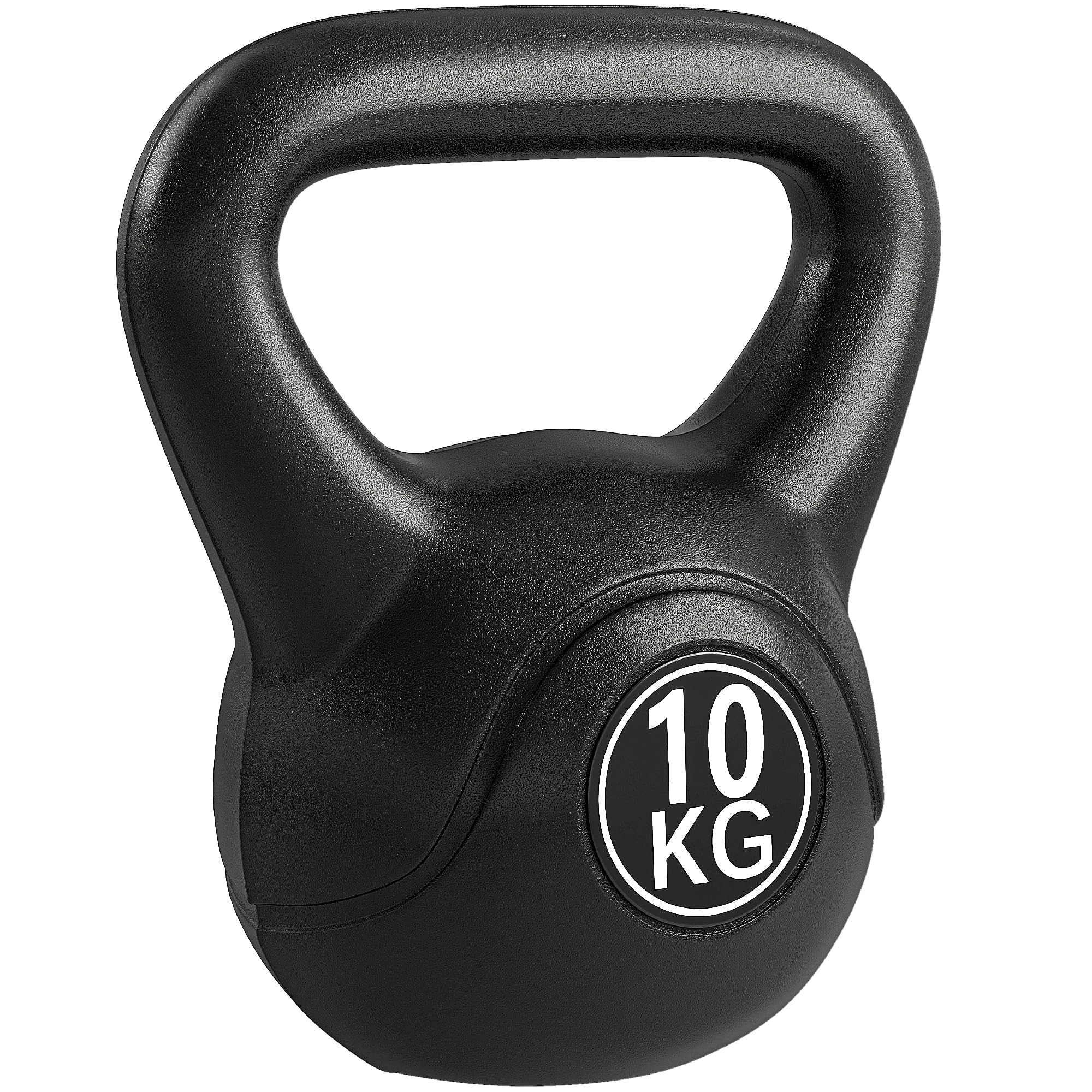 HOMCOM Kettlebell 4/6/8/10/12kg per Sport e Fitness con Base Piatta e Impugnatura, Kettlebell Pesi per Allenamento Home Gym Casa e Palestra, Nero