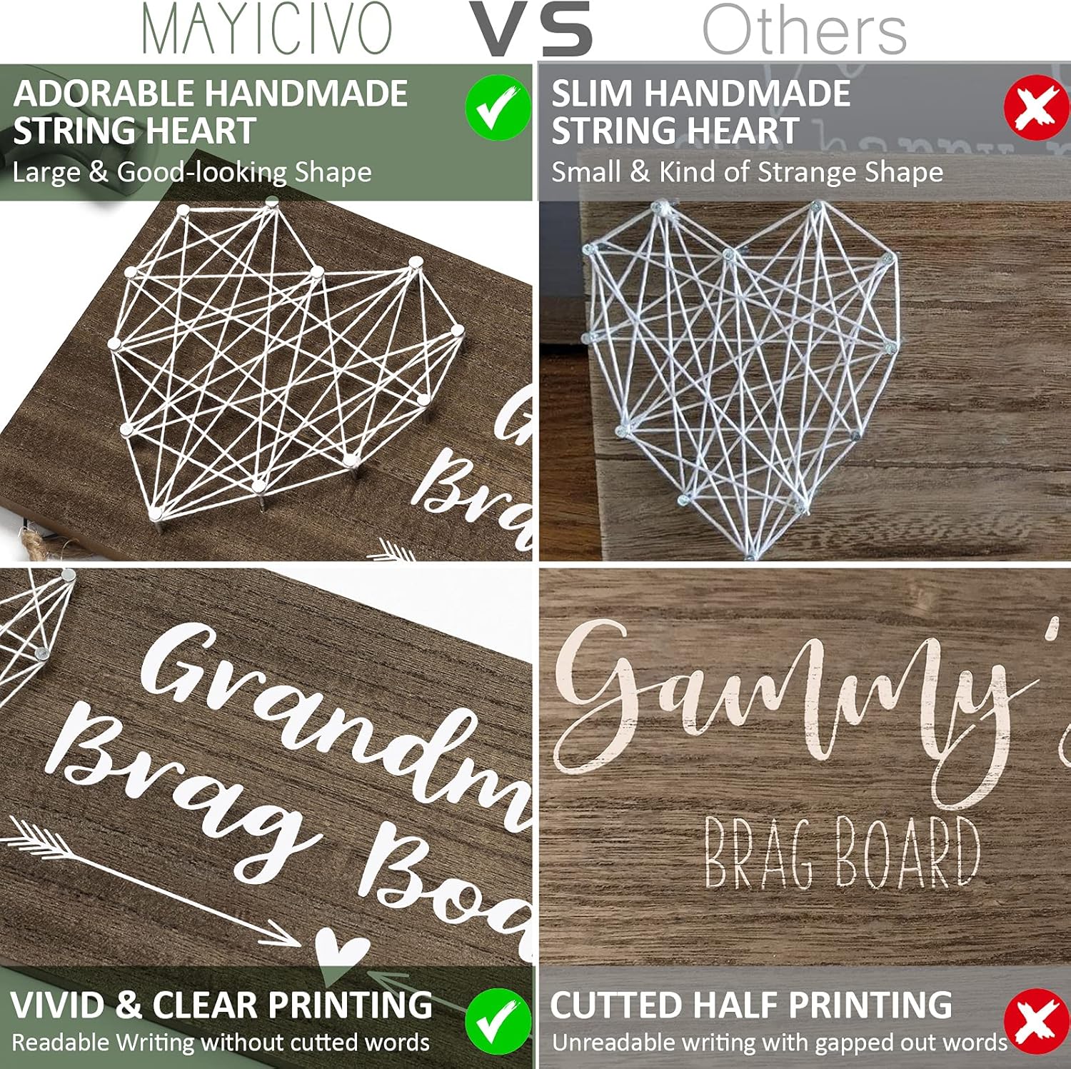 Grandma's Brag Board Grandma Gifts, Christmas Gifts for Grandma from Granddaughter Grandson, Grandmother Picture Frame Nana Gift Grandkids Photo Holder Thanksgiving Birthday Gift for Nana Grandmother - Image 7