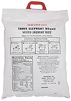 Vista 1 de Three Elephants Arroz de jazmín tailandés, 20 libras