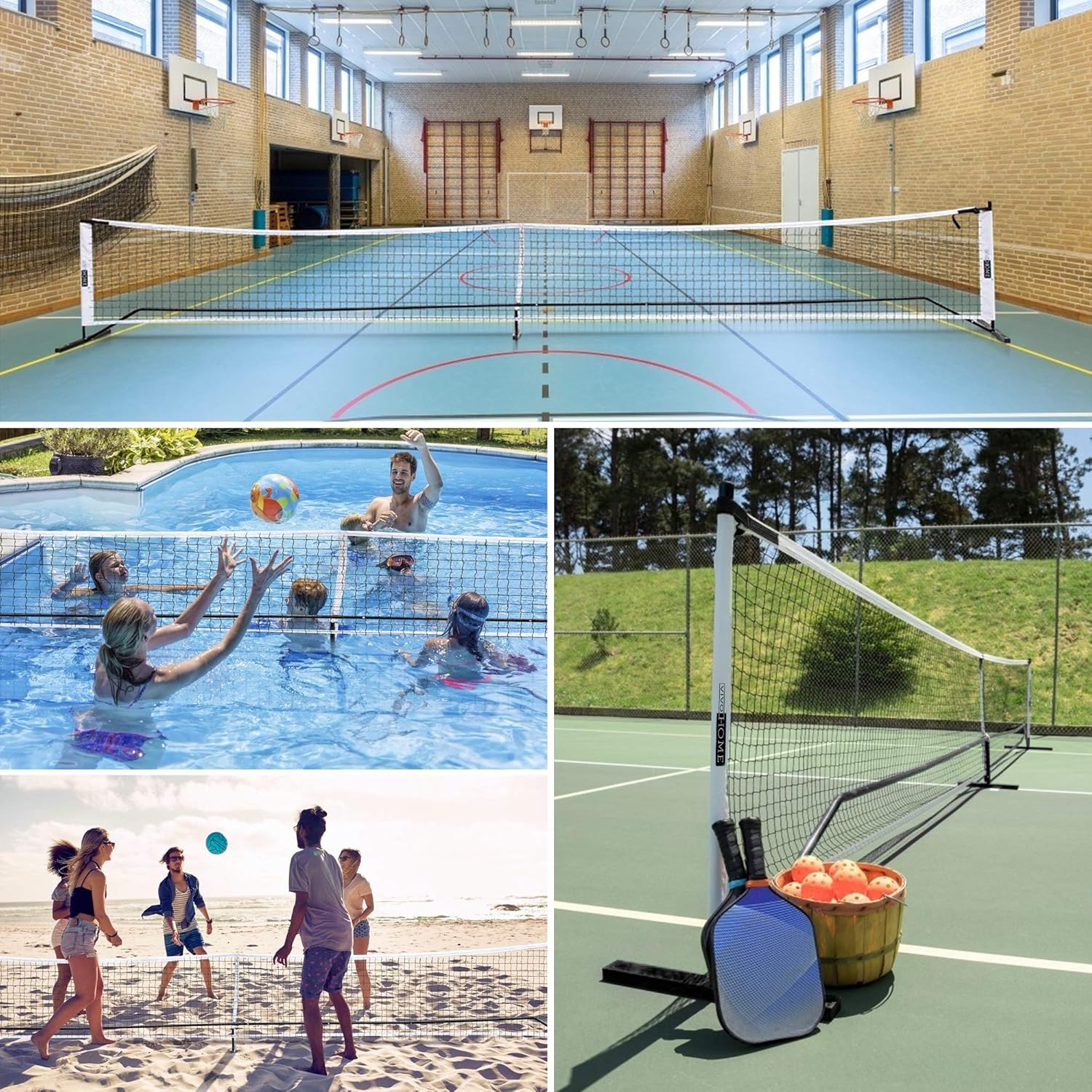 VIVOHOME Portable 22FT Picklenet Pickleball Net Set System with Metal Frame Stand and Strong PE Net with Carrying Bag for Kids Volleyball, Tennis, Pickleball, Soccer : Sports & Outdoors