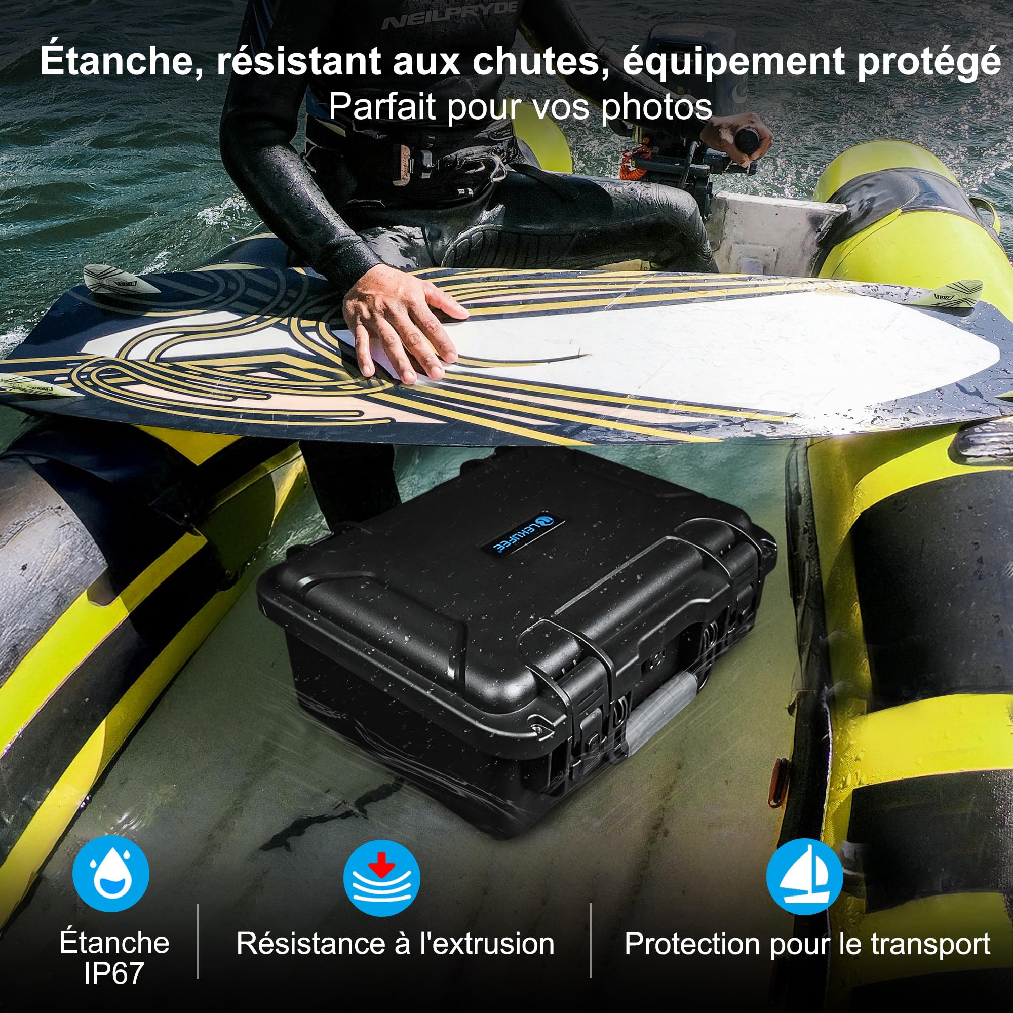 Lekufee Étui de transport rigide étanche pour drone DJI Mavic 4 Pro, Creator Combo, Fly More Combo, DJI RC Pro 2/RC 2, batterie (7 pièces), concentrateur de charge et autres accessoires (étui