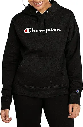 Champion Women's Hoodie, Powerblend, Fleece Hoodie for Women, Script (Plus Size Available)