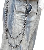 Vista 69 de Cadenas punk unisex para pantalones, cadenas de cinturón de alta resistencia, pantalones de hip hop, cadena de jeans con cierres de langosta