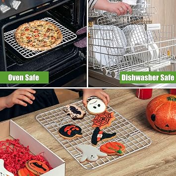 Homikit 8.7x6.3 Stainless Steel Mini Cooling Rack Set Fit 9x7 Sheet Pan