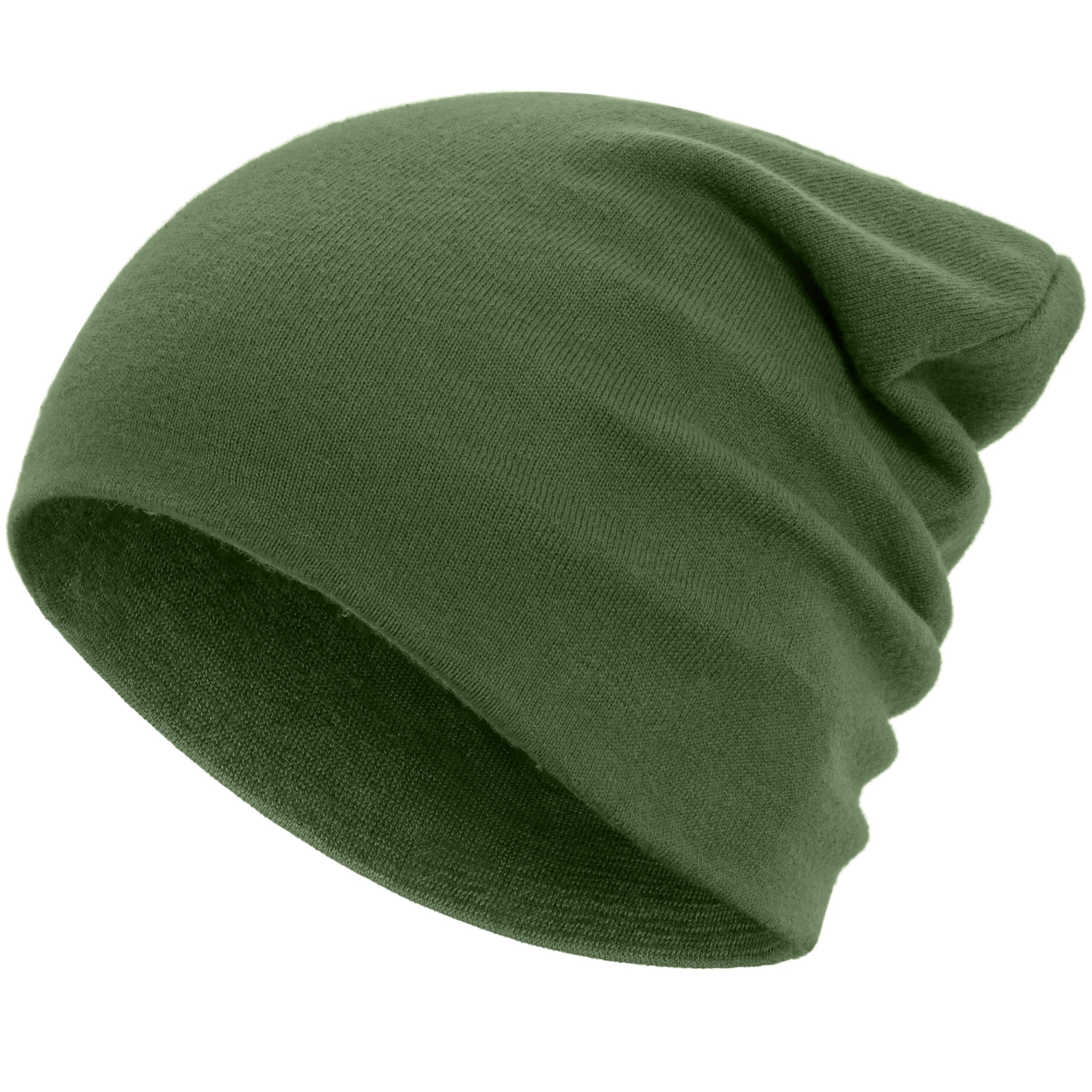 Simapu 100% Cotton Thin Beanie Hat for Men Women - Lightweight Breathable Rib Knit Slouchy Beanie Cuffed Chemo Skull Cap — view 12
