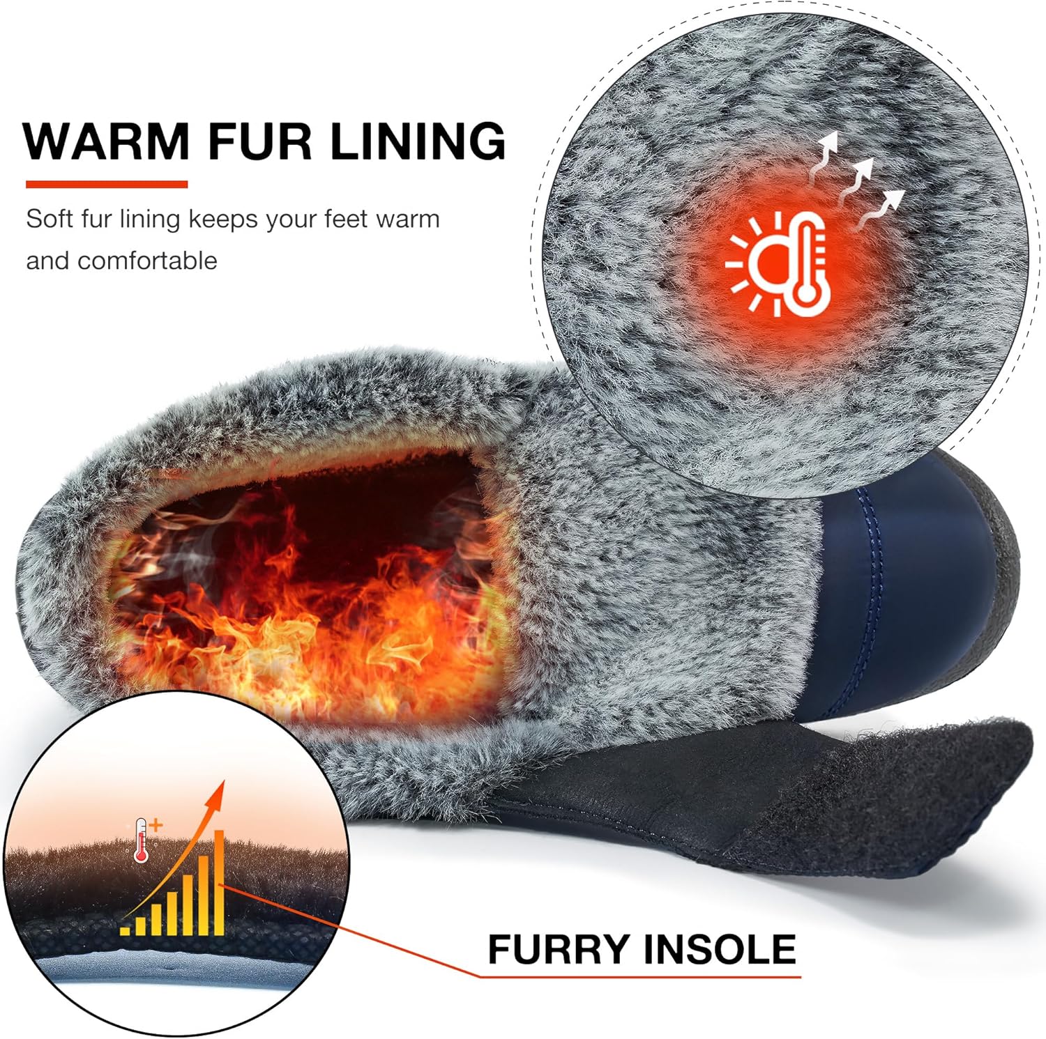 Almusen Womens Winter Snow Boots: Comfortable Lightweight Warm Fur Lined Non Slip Walking Waterproof Outdoor Ankle Booties - Image 4