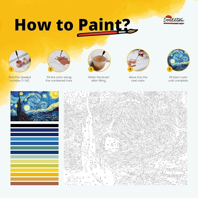 Foto 3 de 7 de DonElton Pintar por Números para adultos inspirado por Vincent van Gogh