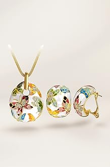 Jewellery Sets for Women Enamel Necklace Pendant Jewellery set with Earrings For Girls/Women