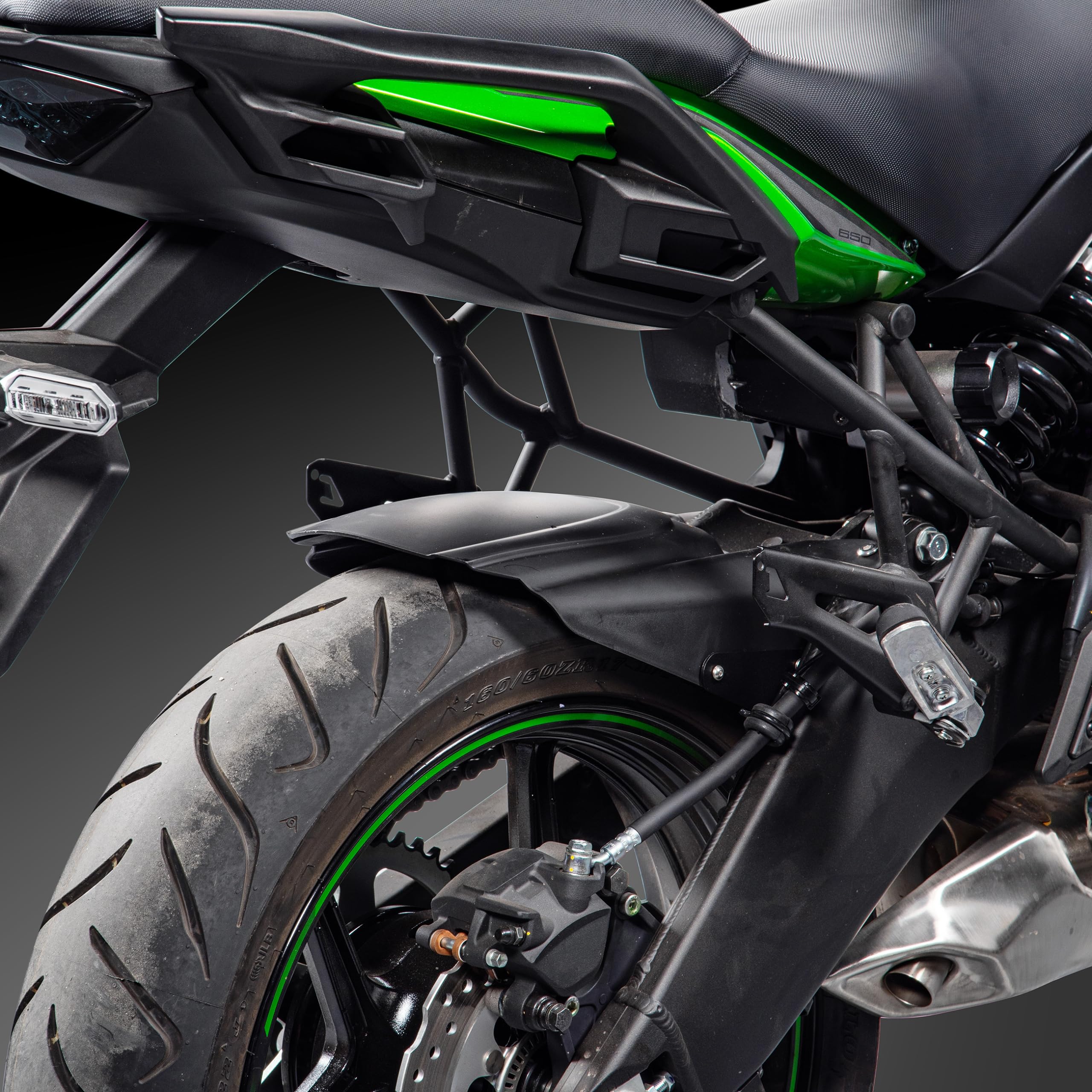 Motorrad Hinterrad-Kotflügel für Versys650 2015 2016 2017 2018 2019 2020 2021 2022 2023 2024 2025 Heck Schmutzfänger Schutz Spritzschutz ADV Sport Reiseschutz (Schwarz)