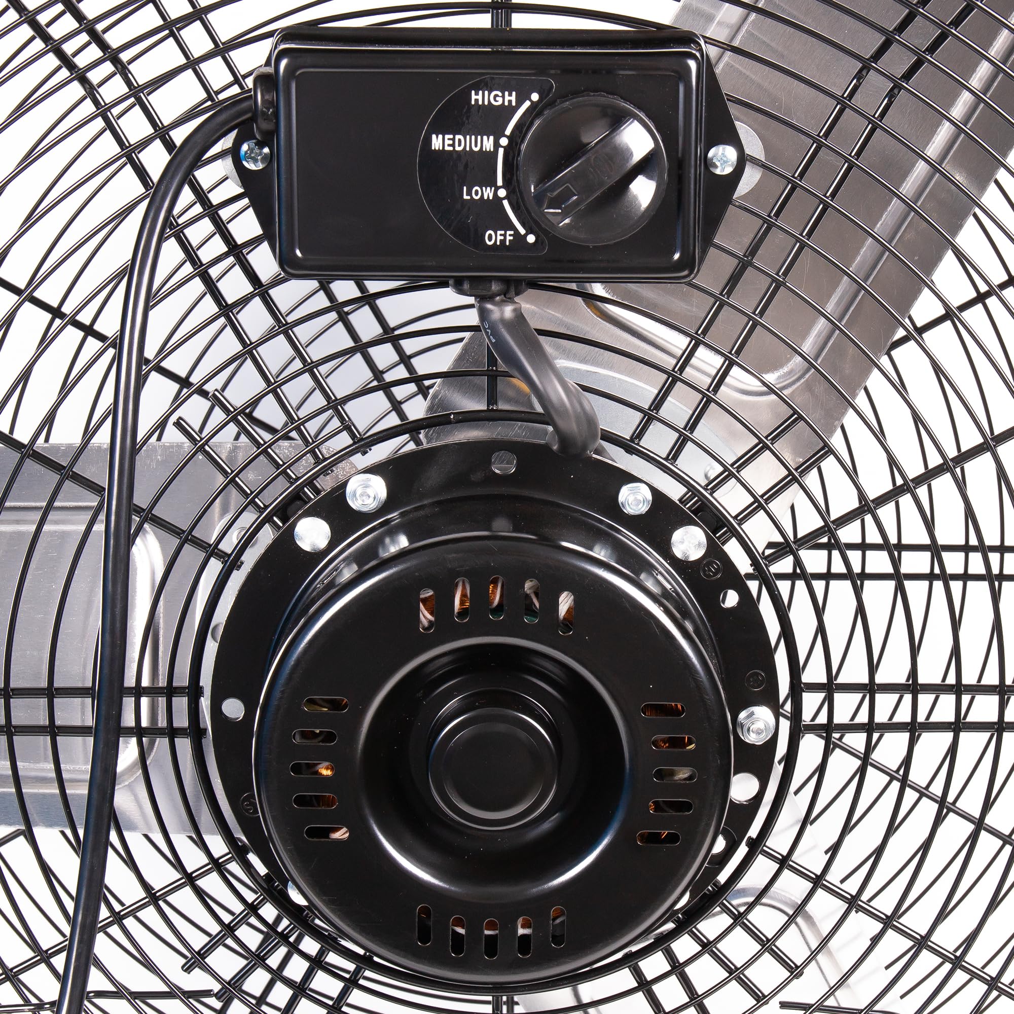 Cofan Ventilateur de sol industriel 3 vitesses, puissance 250 W, angle réglable, couleur noir, ventilateur avec roulettes et poignée, dimensions : 75 x 26 x 76 cm