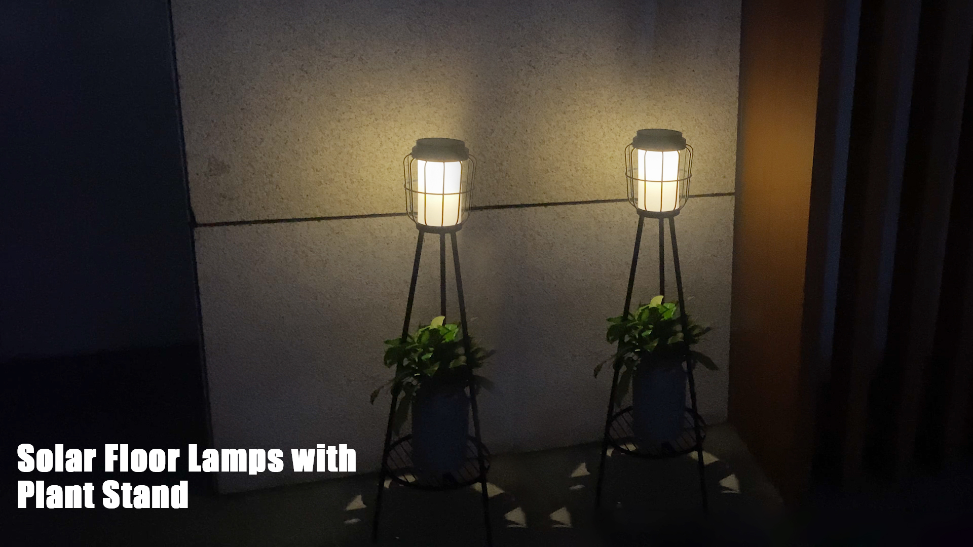 Metal Solar Floor Lamps Outdoor With 2 Plant Stand, 2 Pack Waterproof Solar Garden Lights, 45.4'' Solar Powered Street Lights For Patio Deck Yard - View #5