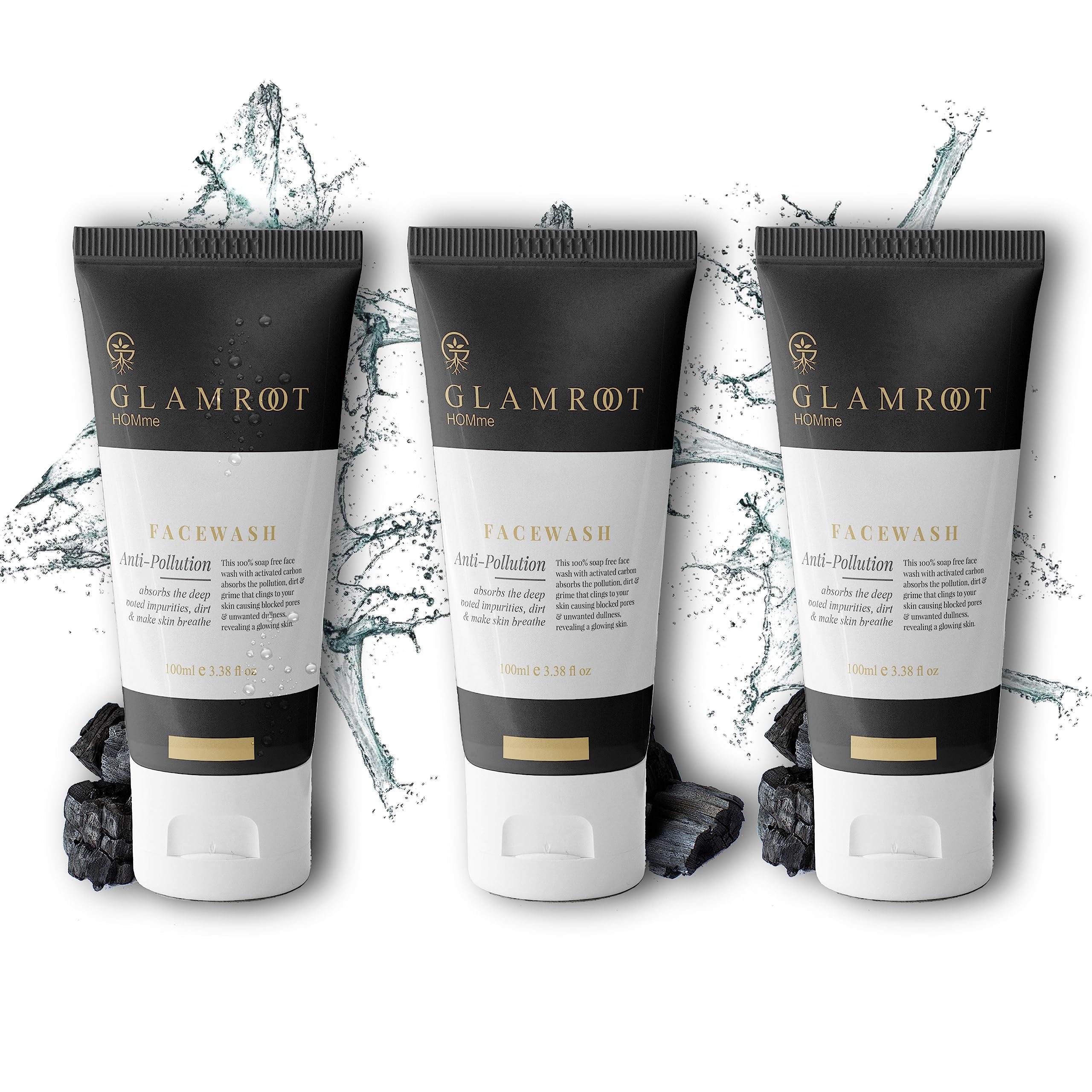 Glamroot Anti-Pollution Facewash removing Impurities & Deep Cleansing (Pack of 3)