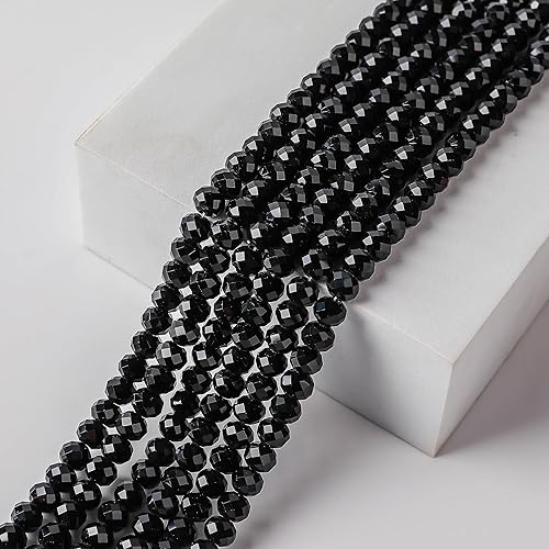 Miniatura 1 de FZH Rondelle negro de 0.315 in para la fabricación de joyas 380 unids forma de Briolette facetada Espaciador de cuentas surtidos suministros