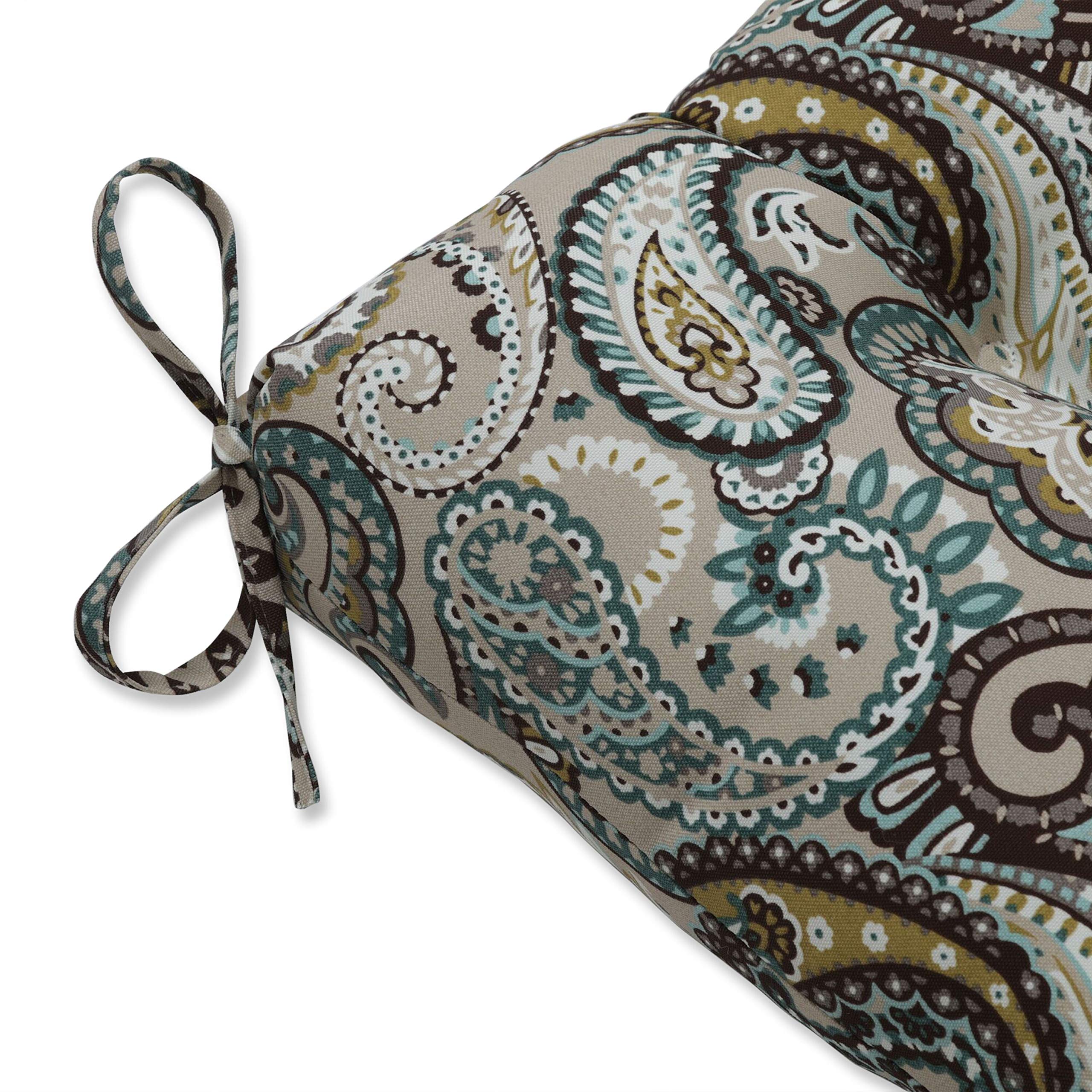 Pillow Perfect Outdoor/Indoor Tamara Paisley Quartz pikowana poduszka na ławkę/huśtawkę, 1 szt. (1 sztuka), niebieska