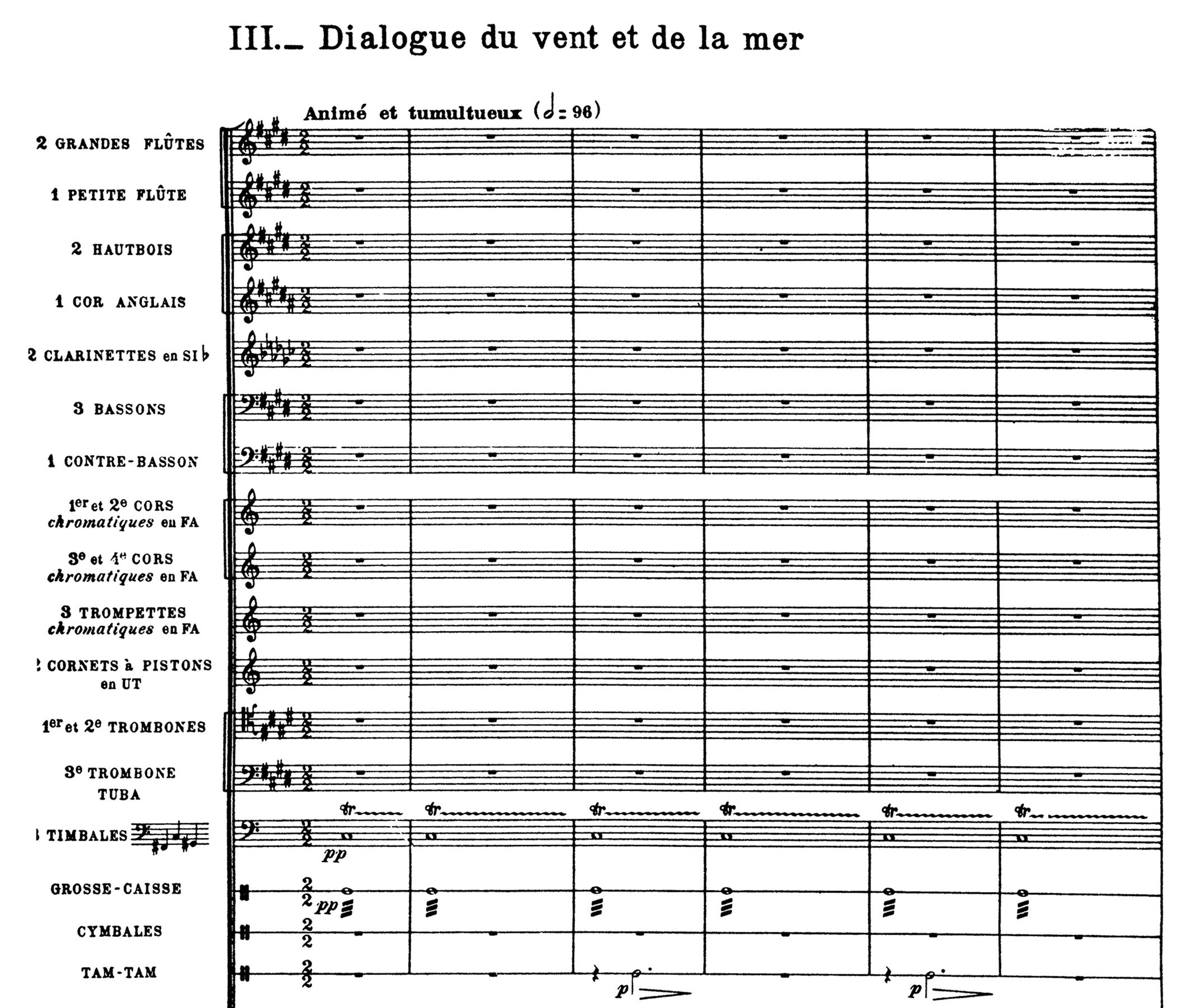 Three Great Orchestral Works in Full Score: Prélude a l'Après-MIDI d'Un Faune, Nocturnes, La Mer [Lingua inglese]