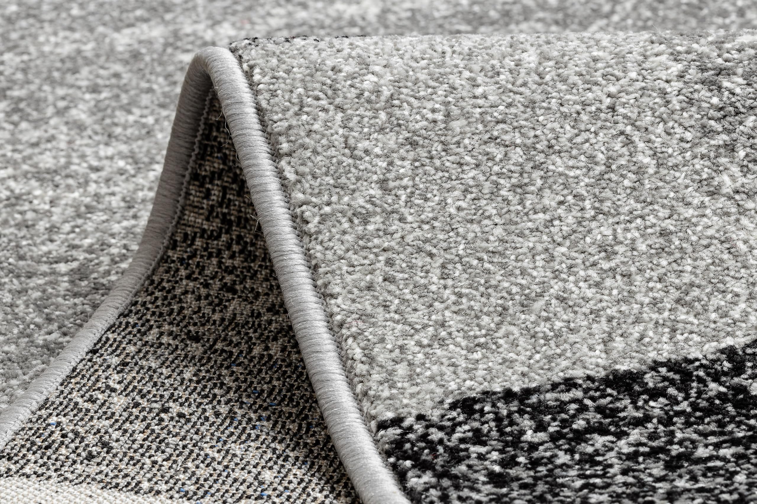 rugsx Tapis de Couloir Silver Etna Cadre, Sable, Tapis d'entrée, Tapis de Cuisine, Tapis de Couloir, Moderne, diverses Tailles, Gris 80x300 cm