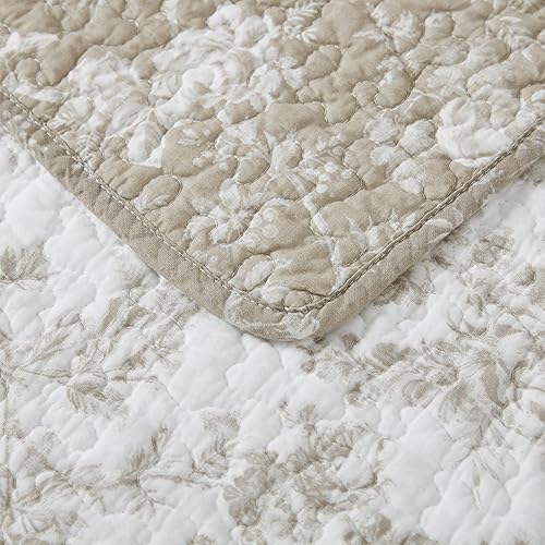 Miniatura 5 de Laura Ashley - Juego de edredón King, ropa de cama reversible de algodón floral con fundas a juego, peso medio para uso durante todo el año,