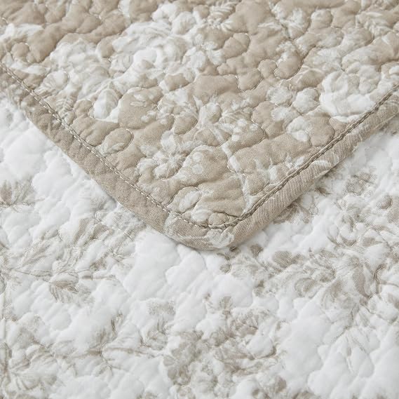 Laura Ashley - Kral Yorgan Seti, Ters Çevrilebilir Çiçekli Pamuklu Yatak Takımı, Eşleşen Yastık Kılıflı, Her Mevsim için Ev Dekoru (Duvarlı Bahçe Kahverengi, King)