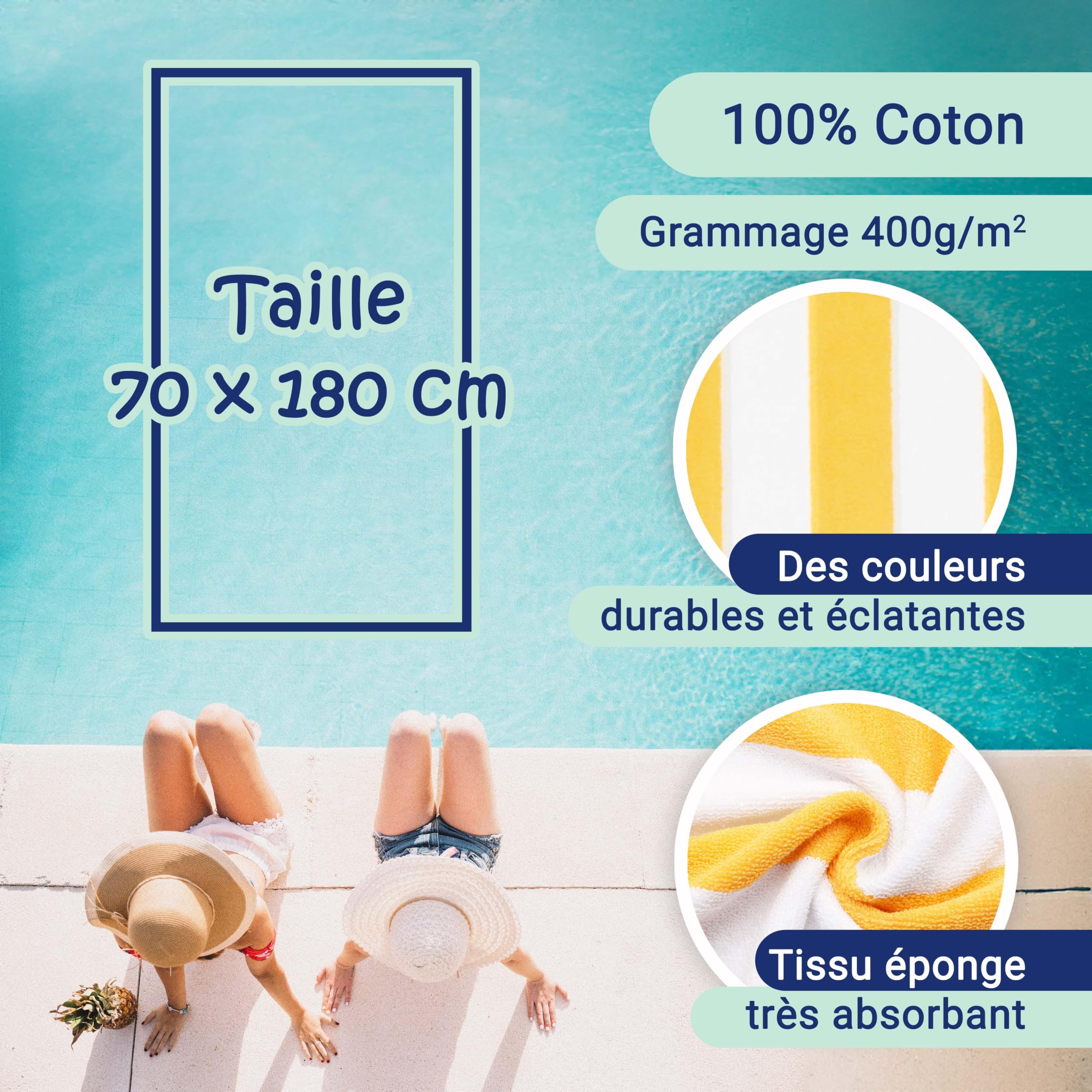 Serviette De Plage En Microfibres Recyclées KIMA - Accessoires De Voyage - KIMAROLLS - Tissu
