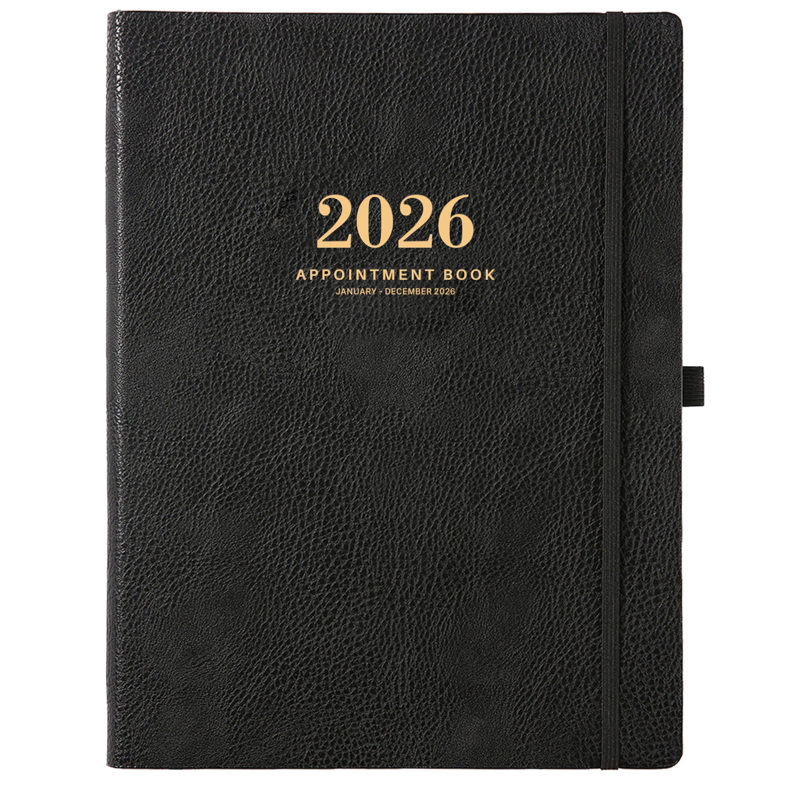 2026 Weekly Appointment Book & Planner - Daily Hourly Planner 2026 with 15-Minute Interval, January 2026 - December 2026, 8.5" x 11", Achieve Your Goals & Improve Productivity - Black