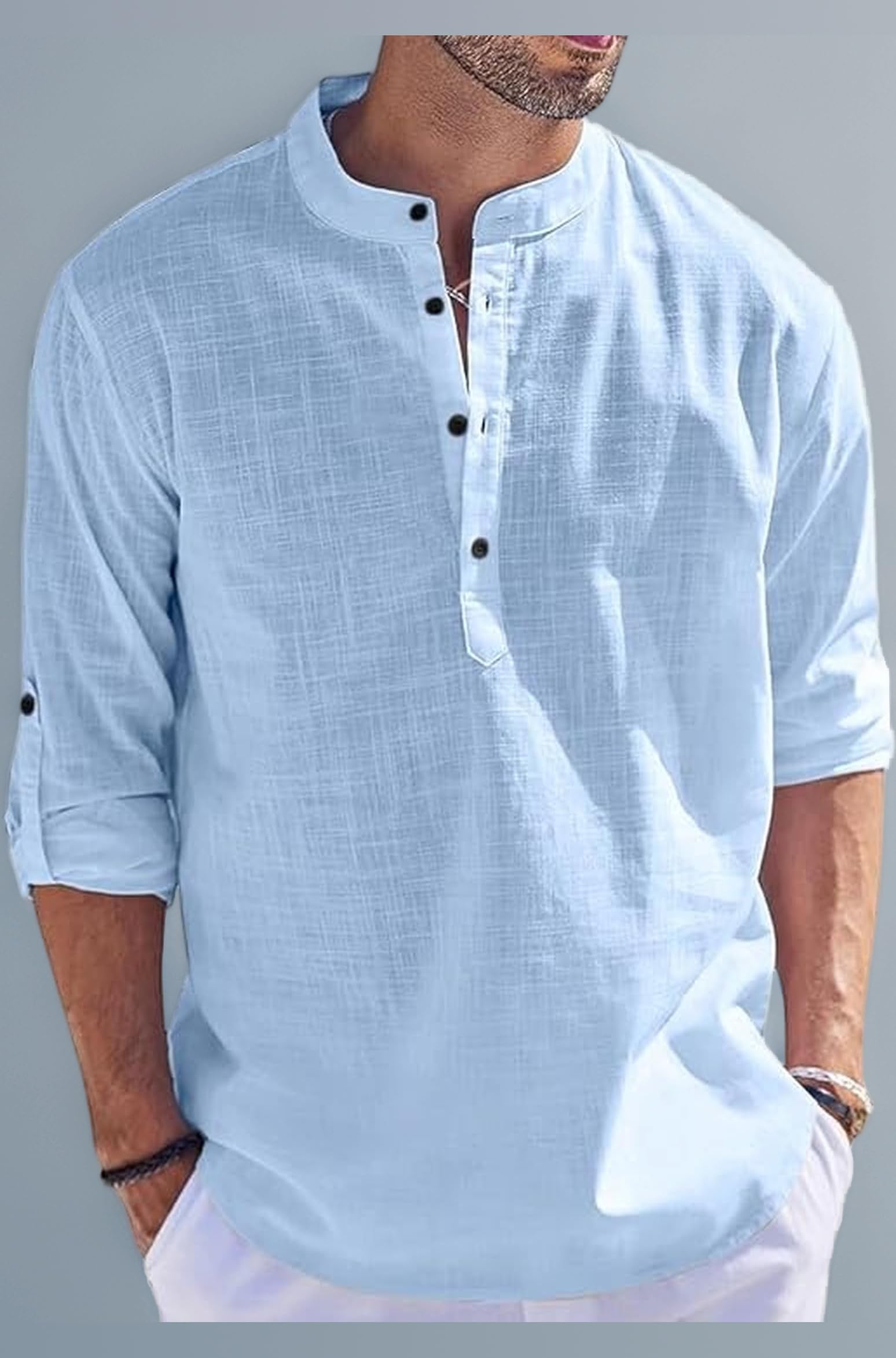 Kurta for Man | Men's Trendy Short Kurta | Shirt for Man | Men's Casual Shirts | Kurta Wedding for Men | Stylish Full Sleeve Shirts | Mandarin Collar Short Kurta for Men